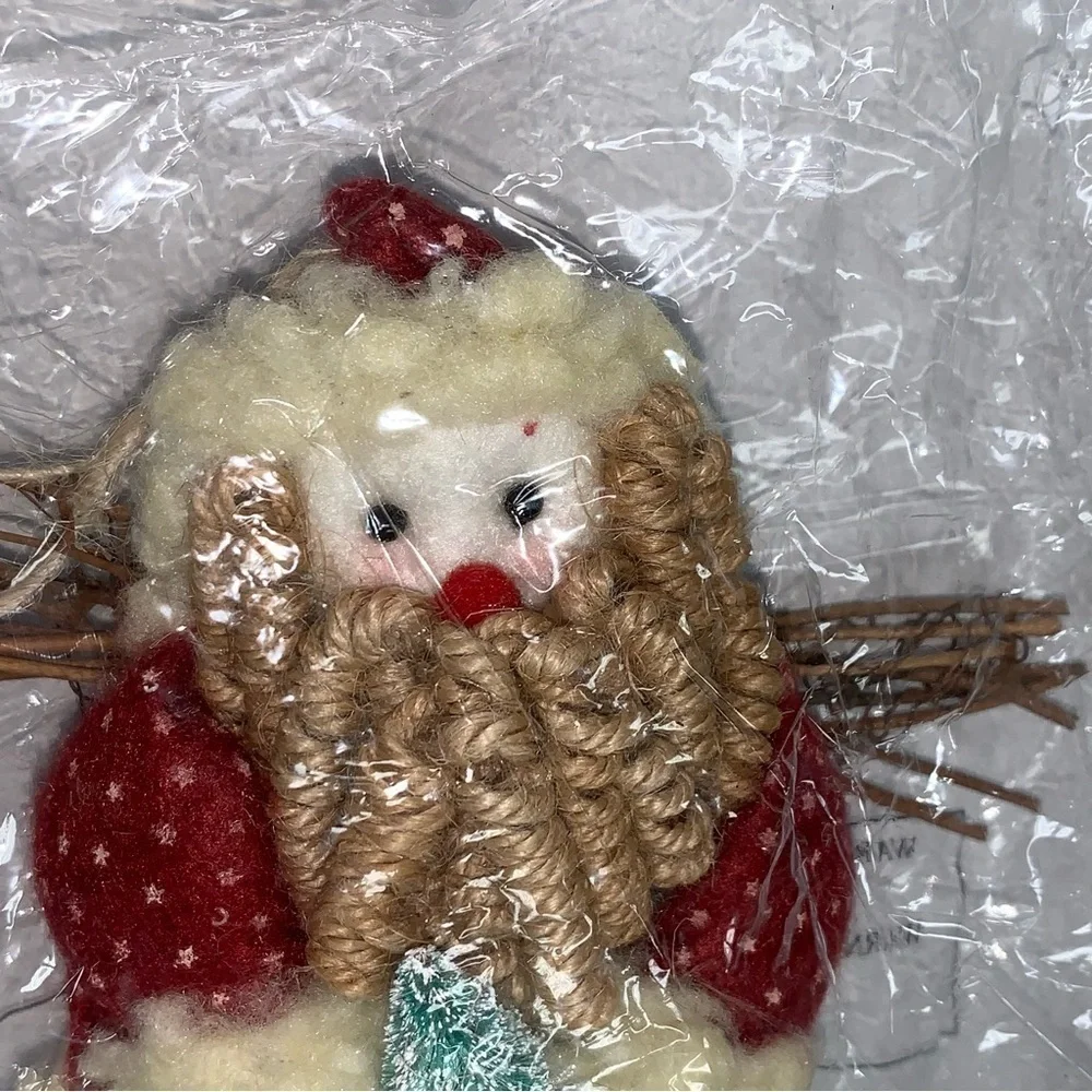 Lot of 5 Country Plush Decorations Ornaments Santa Snowman Reindeer Girl NEW
